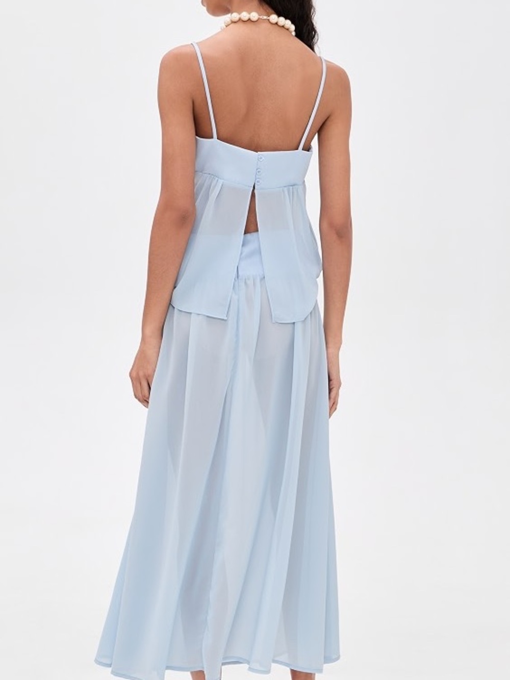 Lioness Gracia Light Blue new with tags size xs Spaghetti Strap Maxi Skirt Dress - Picture 3 of 5